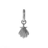 White Gold Diamond Clam Shell Huggie Charm