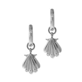 White Gold Diamond Clam Shell Huggie Charm