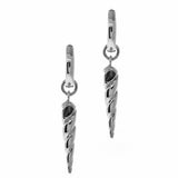 White Gold Long Spiral Shell Huggie Charm