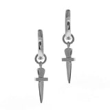 Sterling Silver Small Dagger Huggie Charm