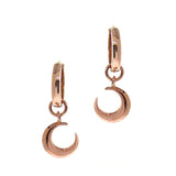 Rose Gold Crescent Moon Huggie Charm