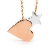 Rose and White gold 'Baby Star' and 'Heart' Necklace