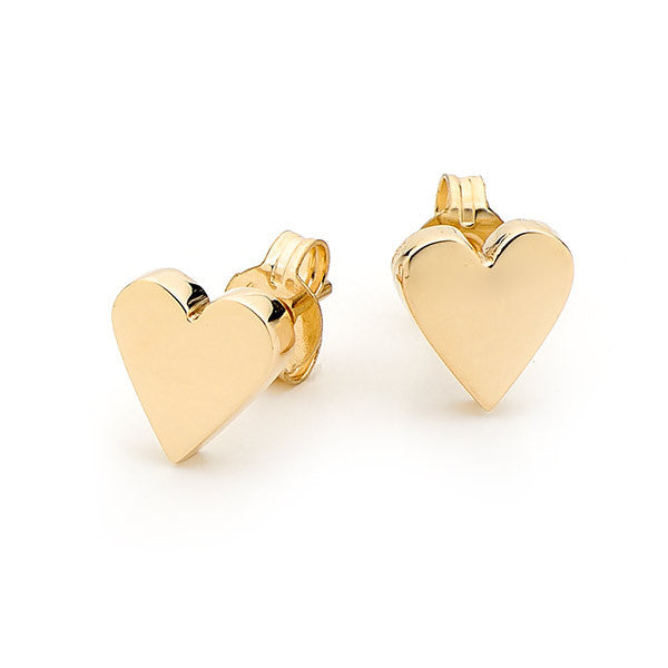 Yellow Gold 'Baby Heart' Stud Earrings