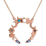 Rose Gold Mermaid Moon Necklace
