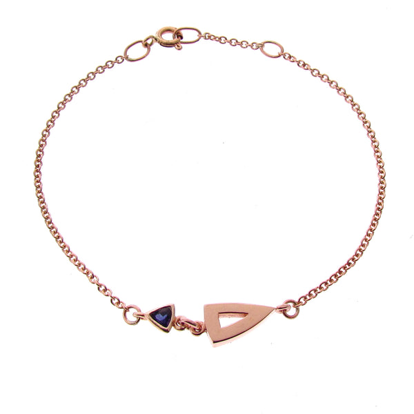 Rose Gold Iolite Midi Arrow Head Bracelet