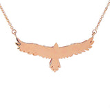 Rose Gold open-winged eagle necklace