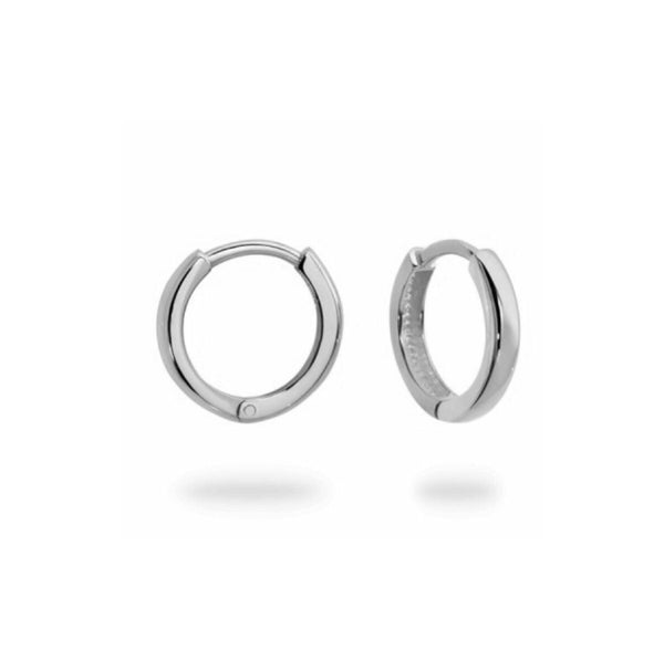 Small White Gold hinged Huggie Hoops