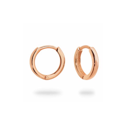 Small Rose Gold hinged Huggie Hoops