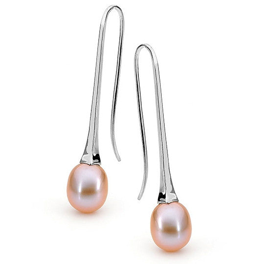 Sterling Silver Pink Pearl 'LongDrop' Earrings