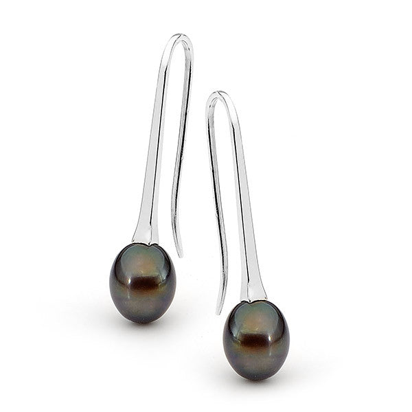 Sterling Silver Black Pearl 'MediumDrop' Earrings
