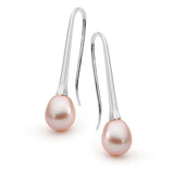 Gold Pink Pearl Medium Drop Earrings
