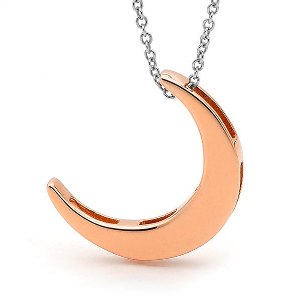 Rose Gold and silver 'Moon' Necklace