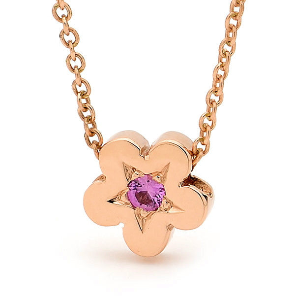 Rose Gold Pink Sapphire Baby Blossom Pendant
