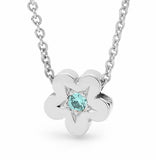 Sterling Silver Aquamarine Baby Blossom Pendant