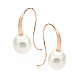 Rose gold Curve South Sea Pearl Drop Earrings