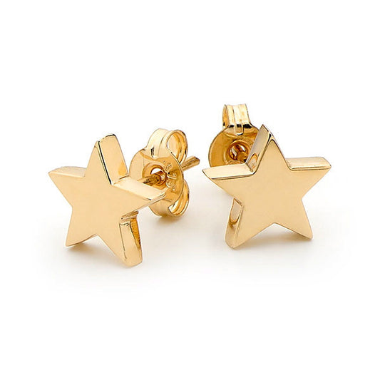 Yellow Gold Baby Star Stud Earrings