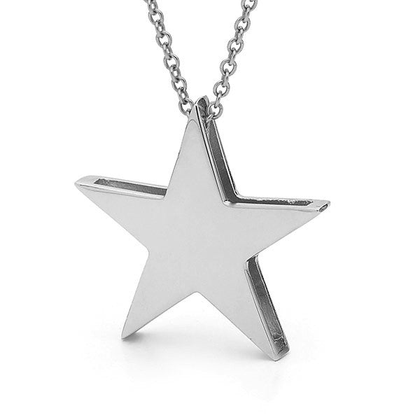 Sterling Silver Large Star Necklace
