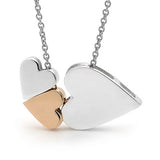 Rose Gold & Silver '3 Hearts' Necklace