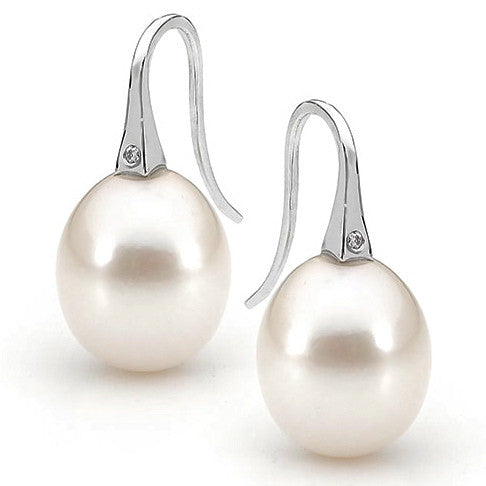 White gold Diamond Large 'ShortDrop' Earrings